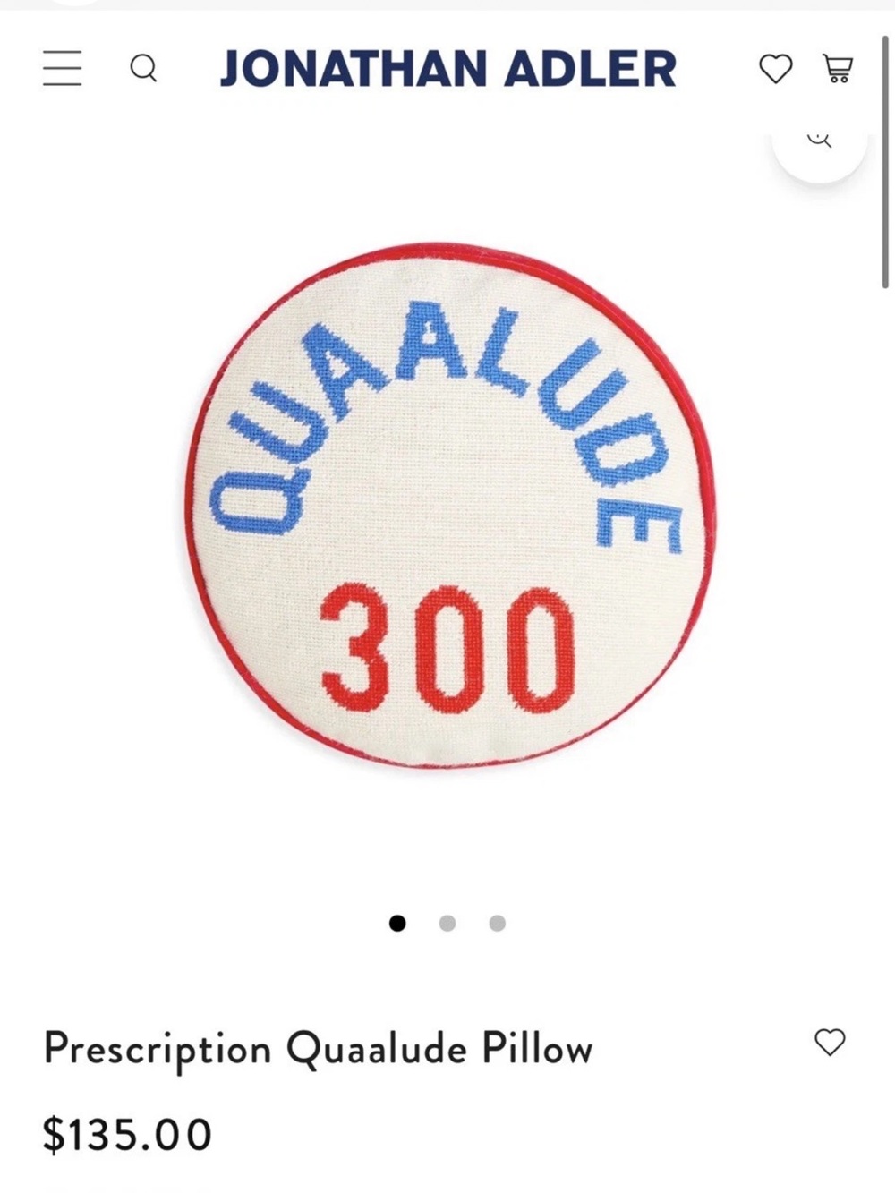 Jonathan Adler Round 'Qua-alude 300' Accent Pillow - White, Red, Blue